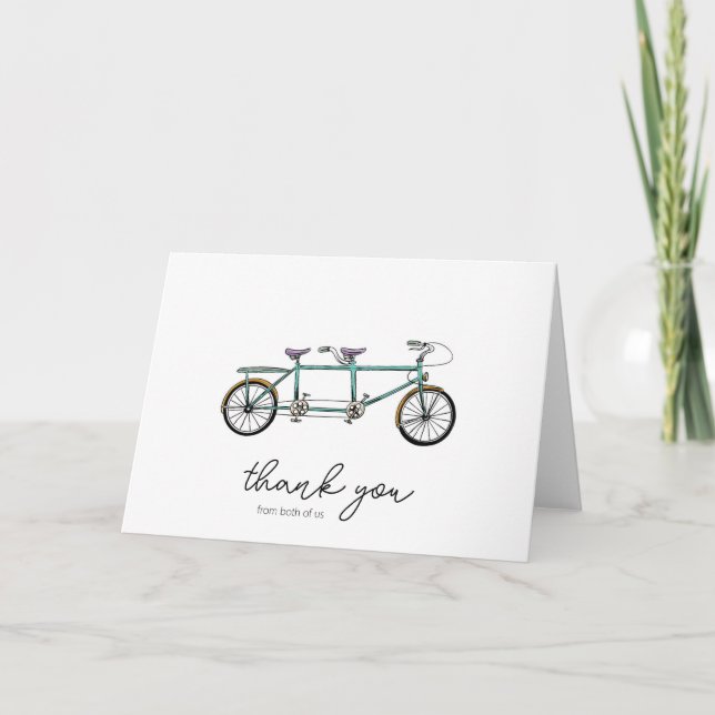 Tandem Bike Thank You from Both, Wedding  (Front)