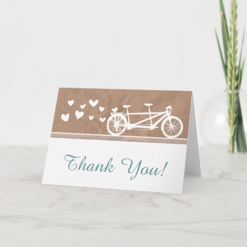 Tandem Bike Wedding Thank You Card