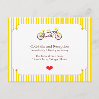 Tandem Bike (Yellow Stripes) Reception Card