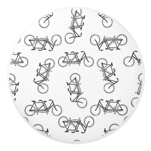 Tandem Bikes Two Seat Bicycles Art CUSTOM COLOR Ceramic Knob