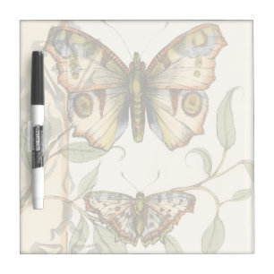 Tandem Butterflies Over Green Leaves Dry Erase Board