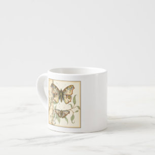 Tandem Butterflies Over Green Leaves Espresso Cup