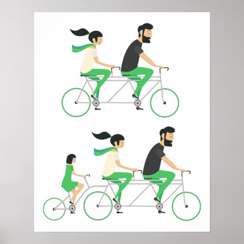 Tandem Cyclists Poster