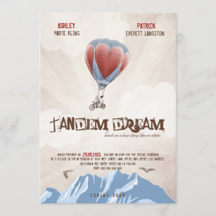 Tandem Love Dream Wedding Invite (Movie Style)