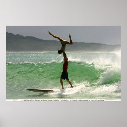 Tandem Surfing at Noosa Poster