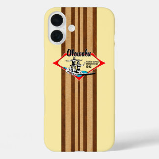 Tandem Surfing Hawaiian Faux Wood Yellow iPhone 16 Plus Case