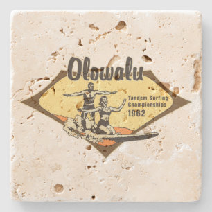 Tandem Surfing Hawaiian Tiki Bar Coasters