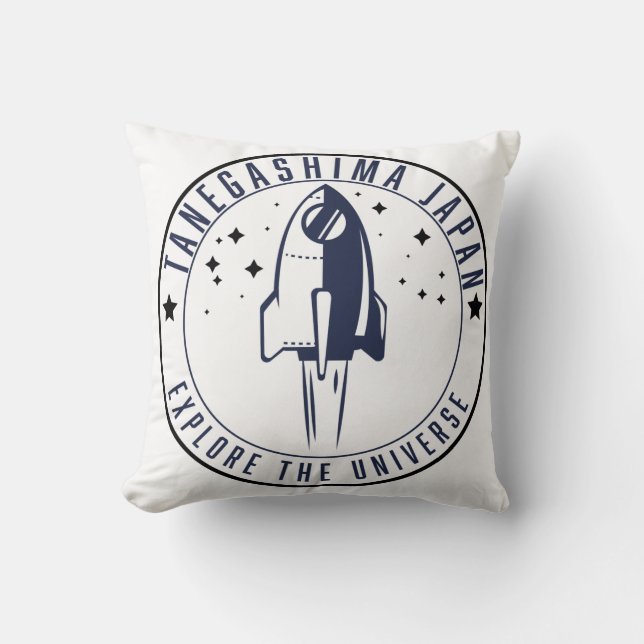 Tanegashima Japan Explore the Universe  Throw Pillow (Front)