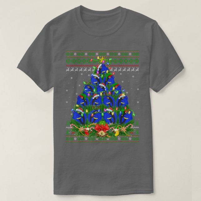 Tang Fish Xmas Lighting Tree Santa Tang Ugly Chris T-Shirt (Design Front)