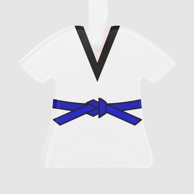 Tang Soo Do Blue Belt Personalized Ornament (Front)