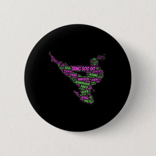 Tang Soo Do Girls Karate Martial Arts Training Wor Button