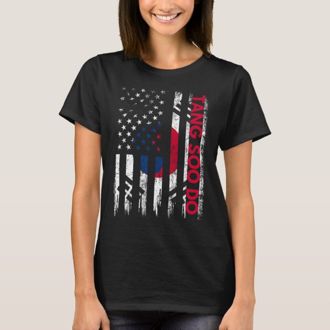 Tang Soo Do Karate Martial Arts Training Korean Fl T-Shirt (Front)