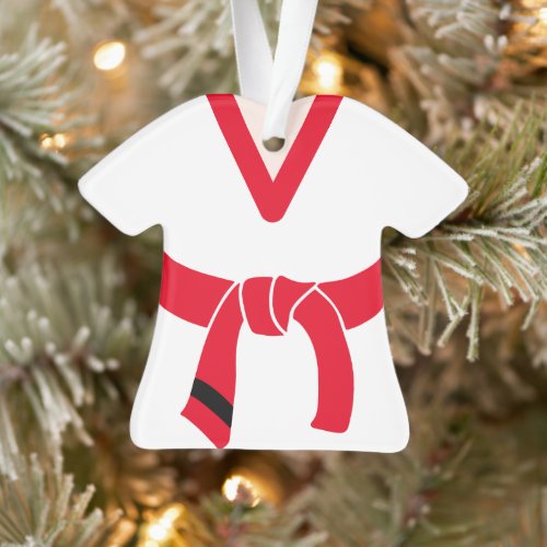 Tang Soo Do Red Martial Arts Belt Personalized Ornament