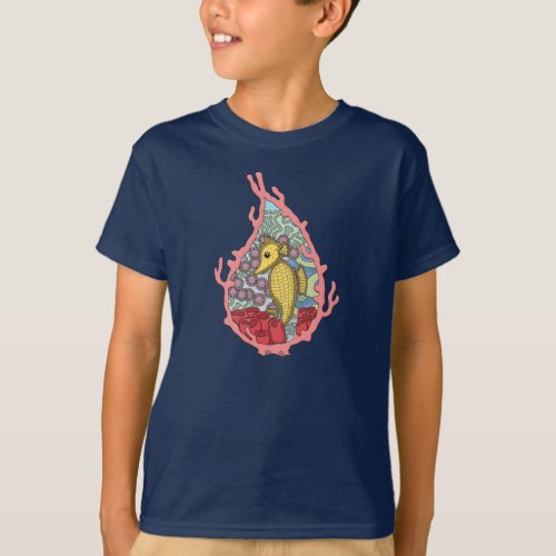 Tanga the Seahorse Kids and Baby Dark Shirt