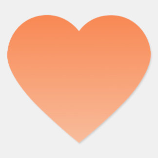 Tangelo to Apricot Horizontal Gradient Heart Sticker