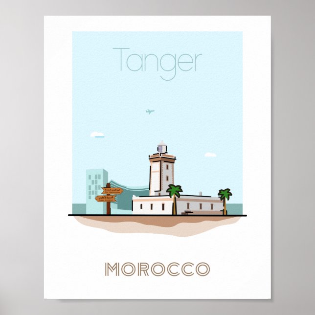 Tanger city travel poster - morocco travel poster  (Front)