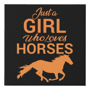 Tangerine A Girl Who Loves Horses Faux Canvas Print