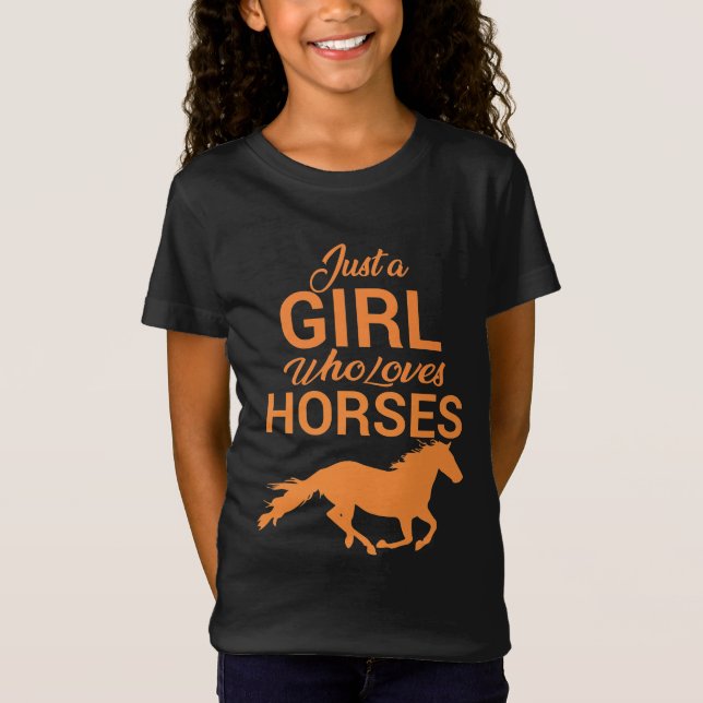 Tangerine A Girl Who Loves Horses T-Shirt (Front)