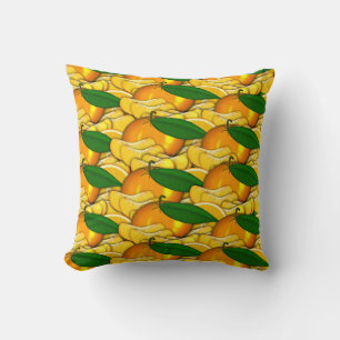 Tangerine a Summer Pattern Throw Pillow