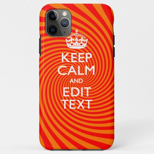 Tangerine and Red Swirl Decor for Your Keep Calm iPhone 11 Pro Max Case