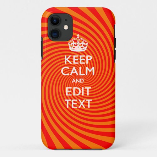 Tangerine and Red Swirl Decor for Your Keep Calm iPhone 11 Case