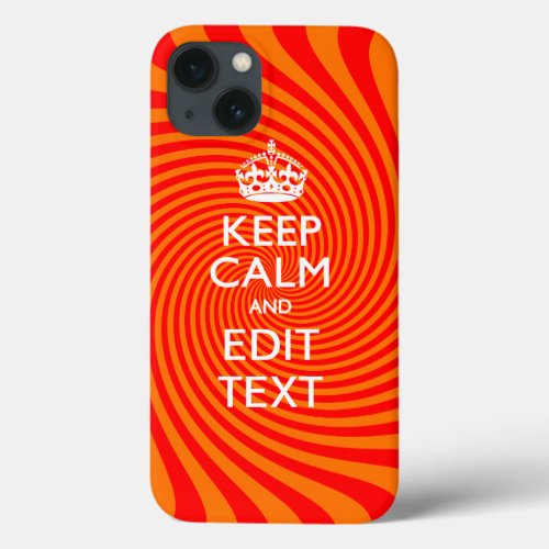 Tangerine and Red Swirl Decor for Your Keep Calm iPhone 13 Case