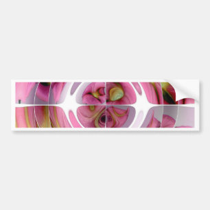 Tangerine and Rose Abstract Collage Bumper Sticker