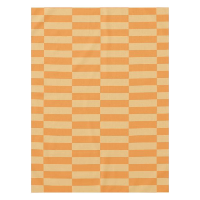 Tangerine and Wheatberry Striped Pattern Design Tablecloth (Front)