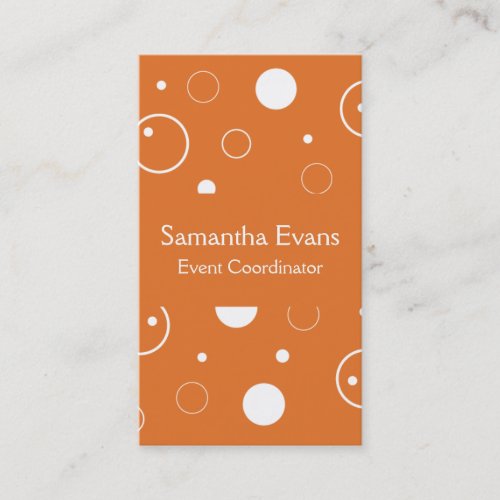 Tangerine and White Bubbles Business Card