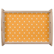 Tangerine and White Polka Dot serving tray
