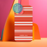 Tangerine and White Striped Pattern Custom Name<br><div class="desc">Rugby Stripes - A preppy pattern with bold stripes and a name. If your art still needs to be adjusted,  click on the Customize This button. This will take you to a design area where you can move things around and even change fonts!</div>