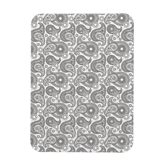 Tangerine Black Paisley Magnet (Vertical)