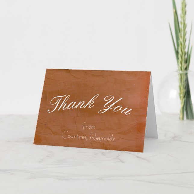 Tangerine Blank Thank You Card (Front)