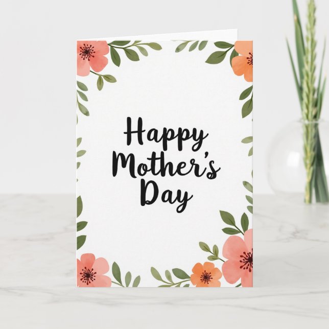 Tangerine Bloom Mothers Day Card (Front)
