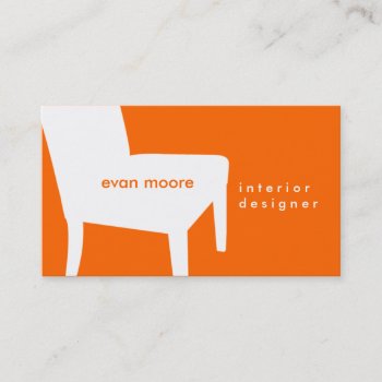Tangerine Chair Business Card by charmingink at Zazzle