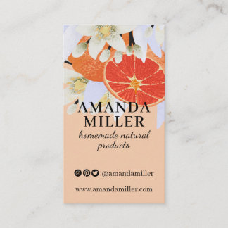 Tangerine Citrus Floral Botanical Orange Homemade Business Card
