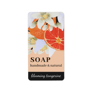 Tangerine Citrus Floral Handmade Botanical Orange Label