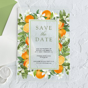 Tangerine Citrus Orange Wedding Save the Date