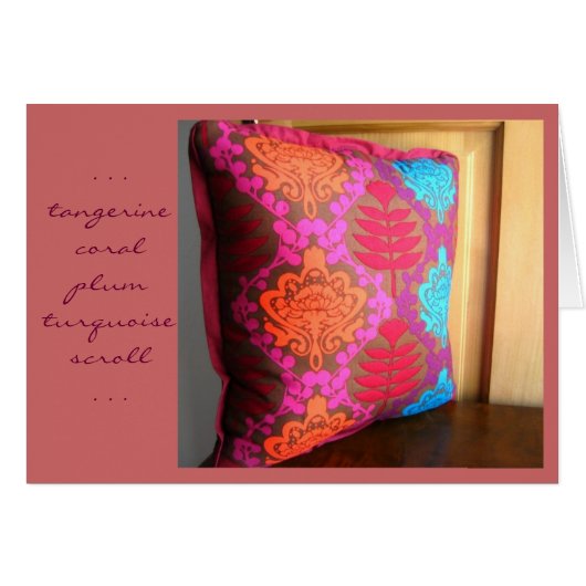 Tangerine Coral Plum Turquoise Scroll Card the 2nd (Front Horizontal)