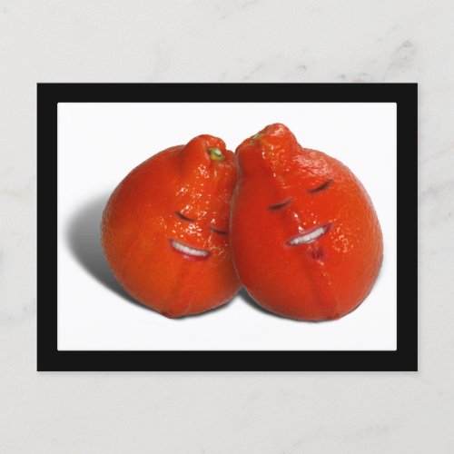 Tangerine Couple Orange you in love too Postcard