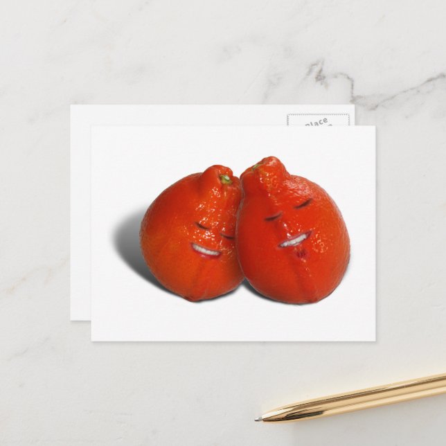 Tangerine Couple  Postcard (Front/Back In Situ)