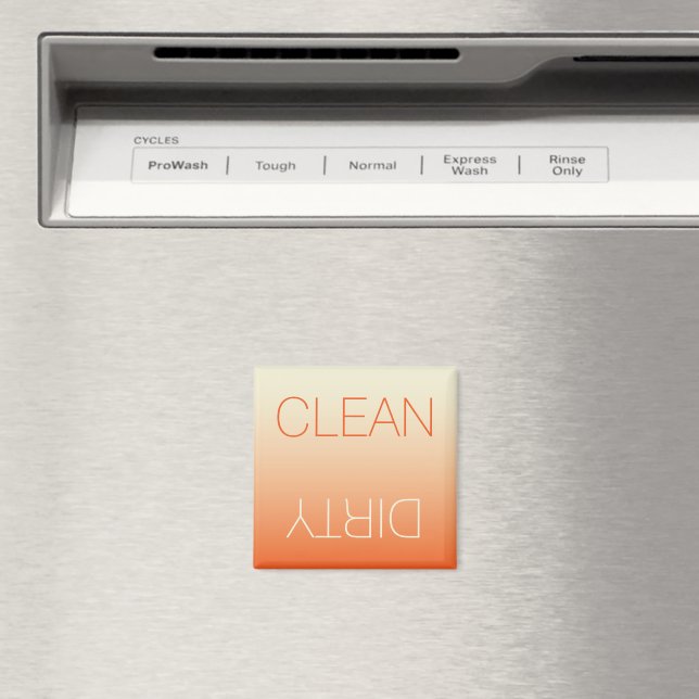 Tangerine & Cream Clean or Dirty Dishwasher Magnet (In Situ (Dishwasher))