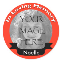 Tangerine Custom Photo In Loving Memory Stickers