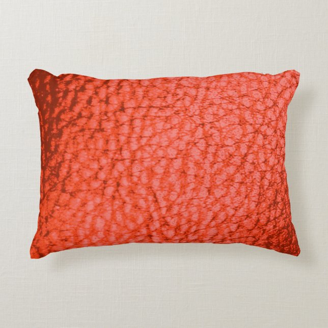 Tangerine Dartk Faux Leather Accent Pillow (Front)
