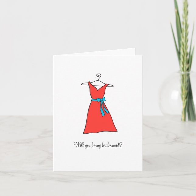 Tangerine Dress, Will you be my bridesmaid? Invitation (Front)