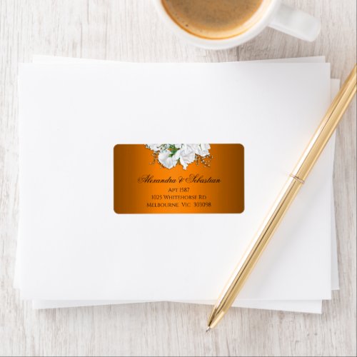 Tangerine Elegance and Bridal Bouquet Wedding  Label