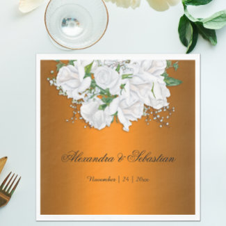 Tangerine Elegance and White Roses Wedding