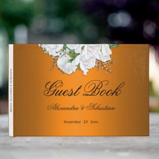 Tangerine Elegant White Roses Wedding 