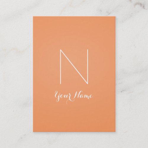 Tangerine Fancy Stunning and Monogrammed Business Card