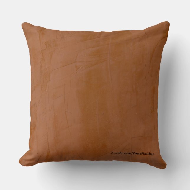 Tangerine Faux Finish Pattern Throw Pillows (Front)